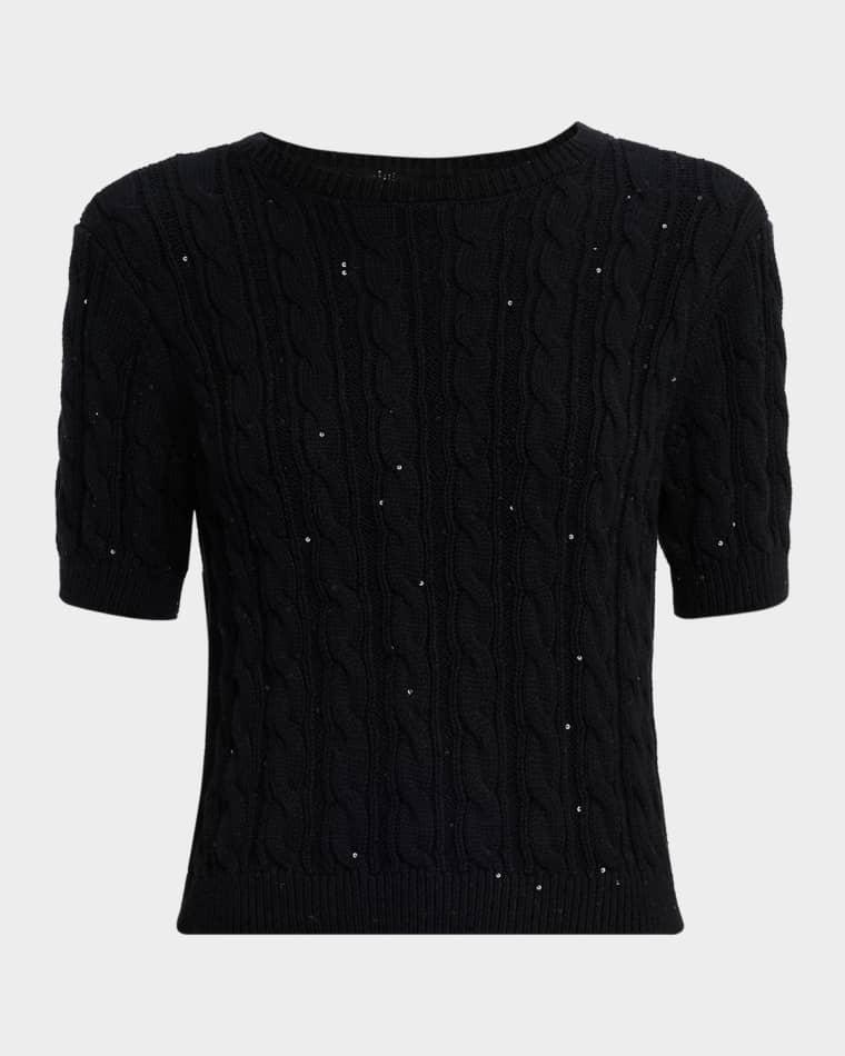The Sequin Gathered Sweater by FRAME
