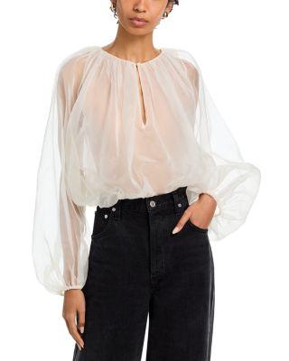 The Sheer Silk Balloon Blouse by FRAME