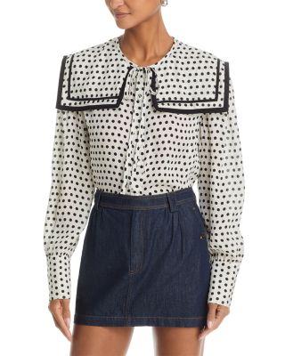 The Silk Polka Dot Fleet Blouse by FRAME
