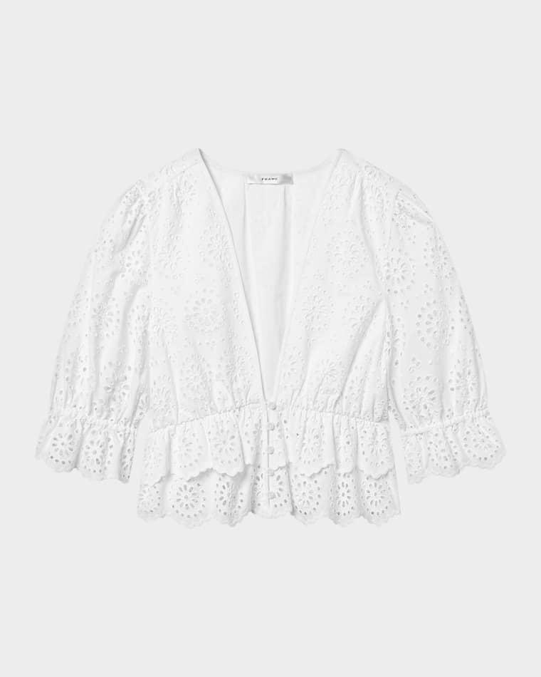The Solstice Eyelet Blouse by FRAME