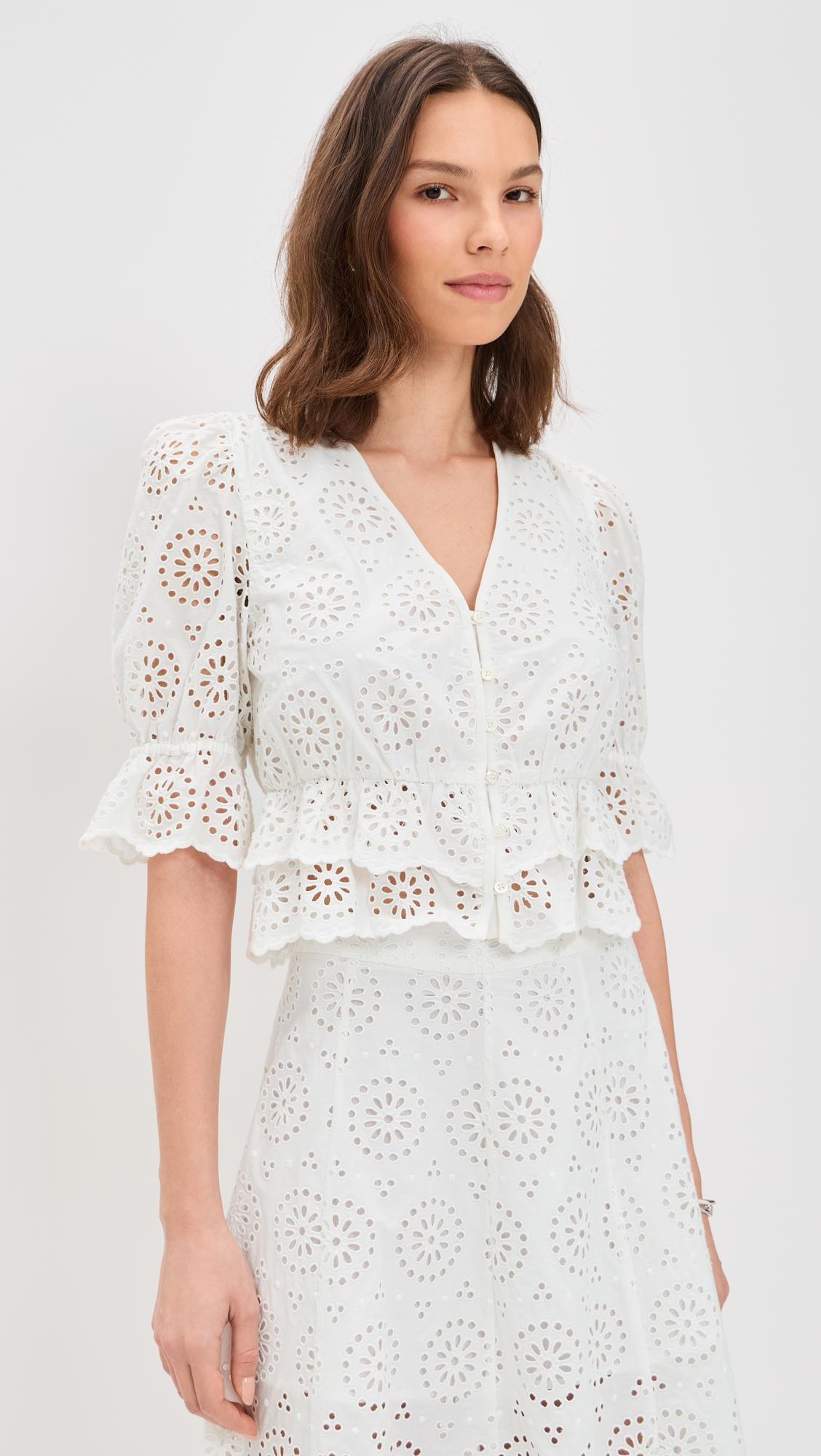 The Solstice Eyelet Blouse by FRAME