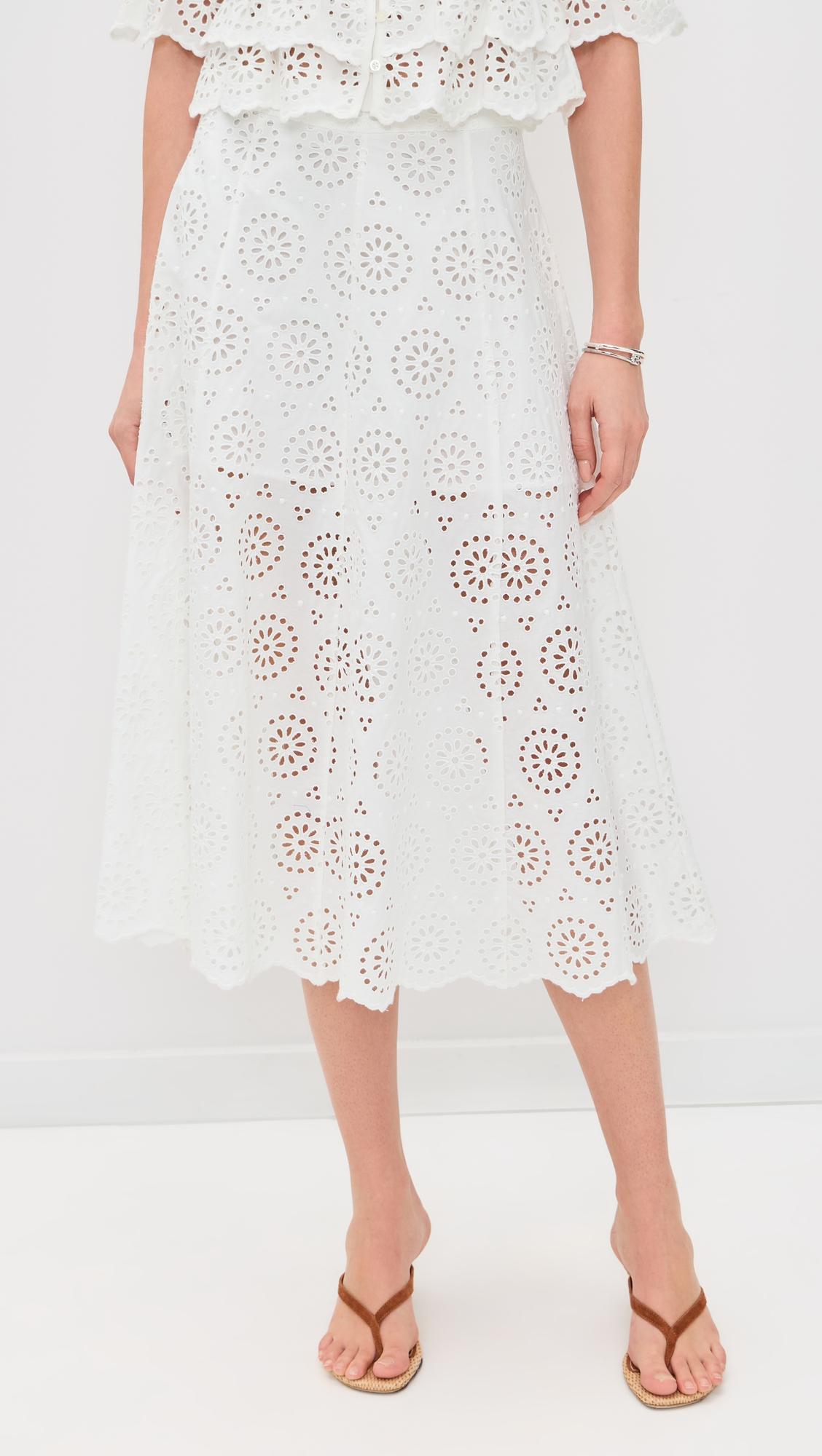 The Solstice Eyelet Skirt by FRAME