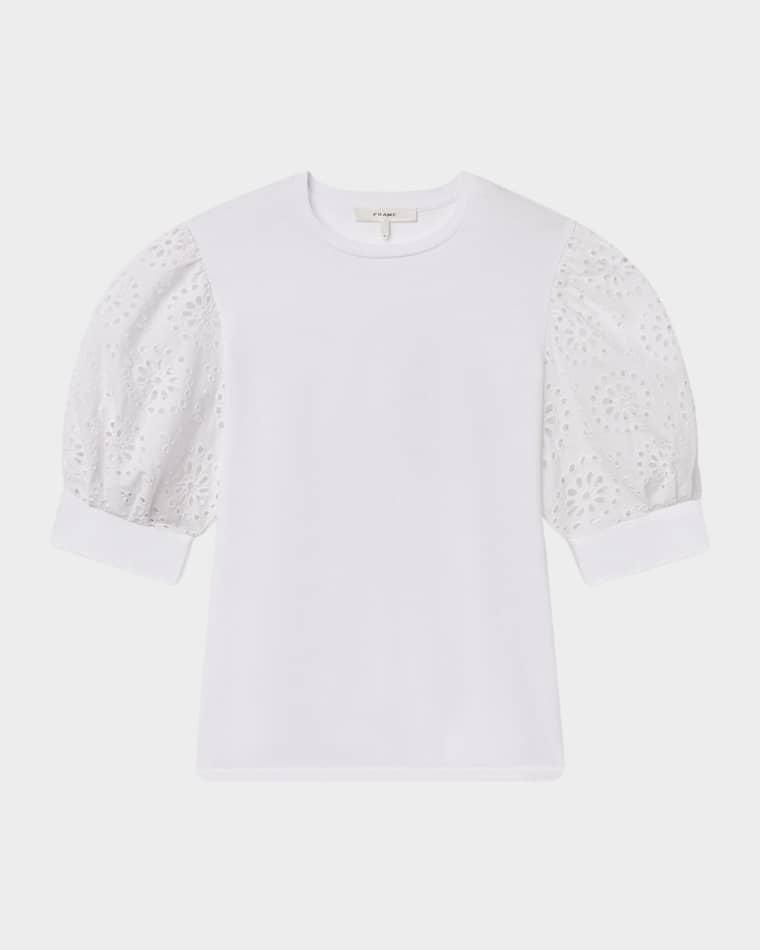 The Solstice Eyelet Tee by FRAME