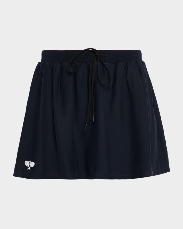 The Tennis Drawstring Silk Skirt by FRAME