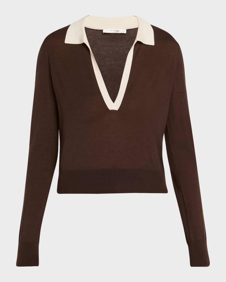 The Two-Tone Polo Sweater by FRAME