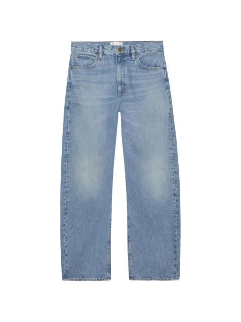Vertical Crop high-waist straight jeans by FRAME