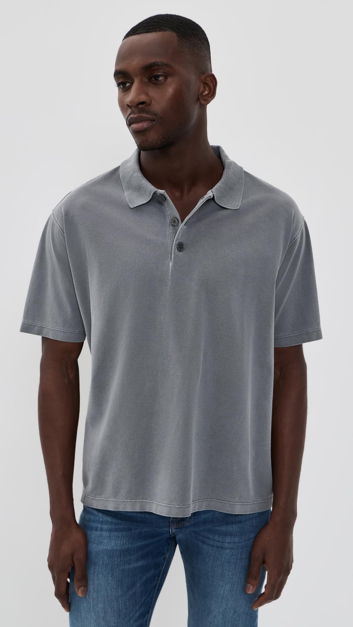 Washed Light Pique Polo by FRAME