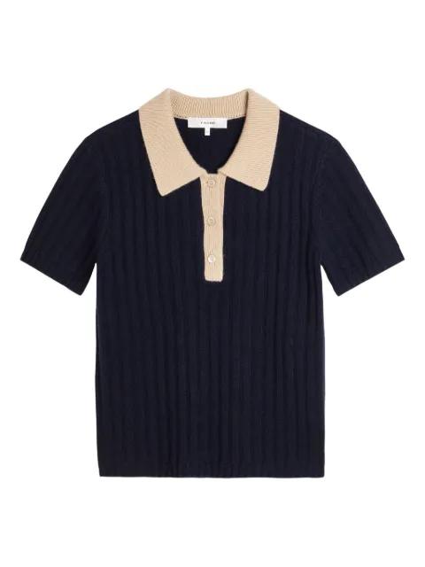 button ribbed polo top by FRAME
