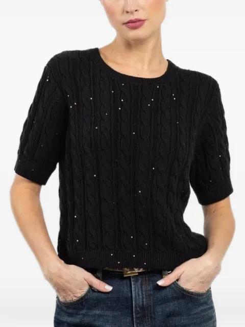 cable-knit embellished top by FRAME
