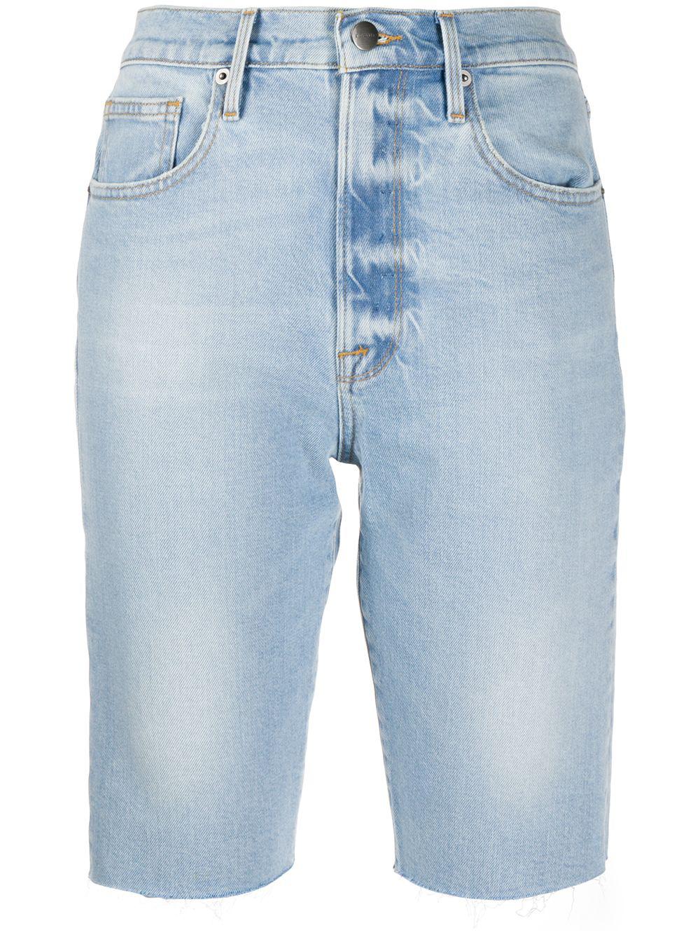 faded denim shorts by FRAME