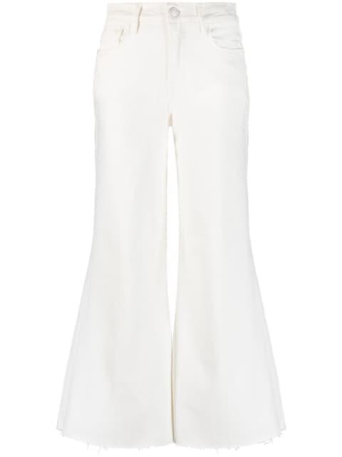 flared cropped cotton jeans by FRAME