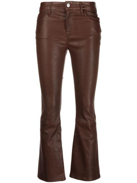 flared polished-finish trousers by FRAME