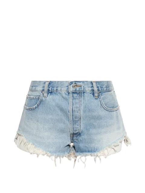 frayed denim shorts by FRAME