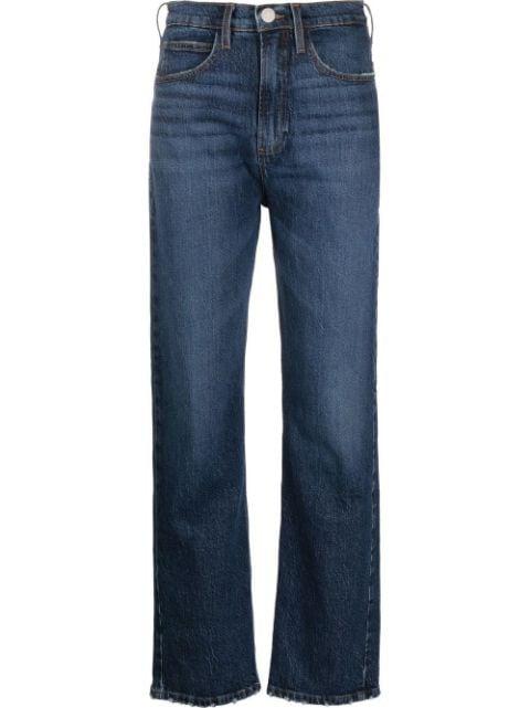high-waisted straight-leg jeans by FRAME