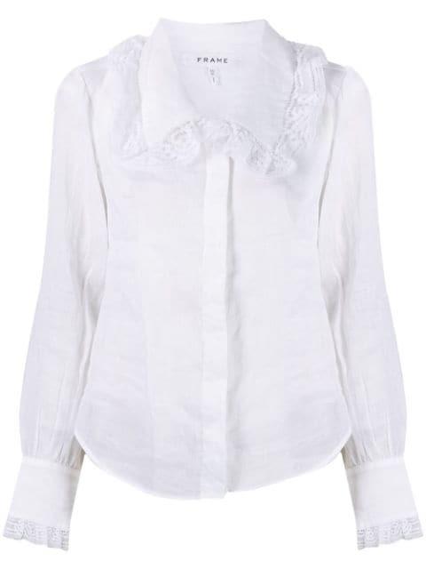 lace-detailed concealed shirt by FRAME