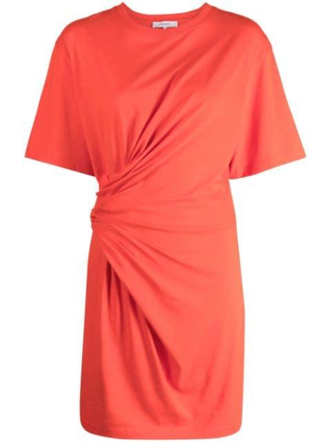 short-sleeve ruched-detail minidress by FRAME
