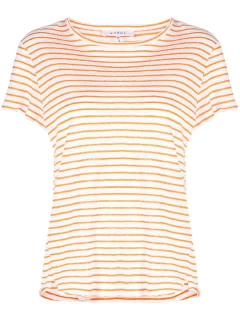 striped organic-linen T-shirt by FRAME