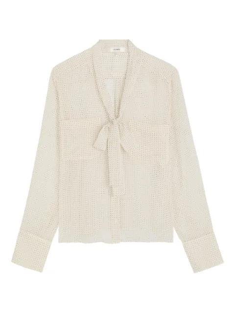 tie-neck polka-dot top by FRAME