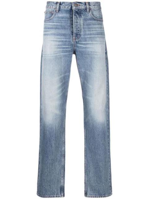 washed straight-leg jeans by FRAME