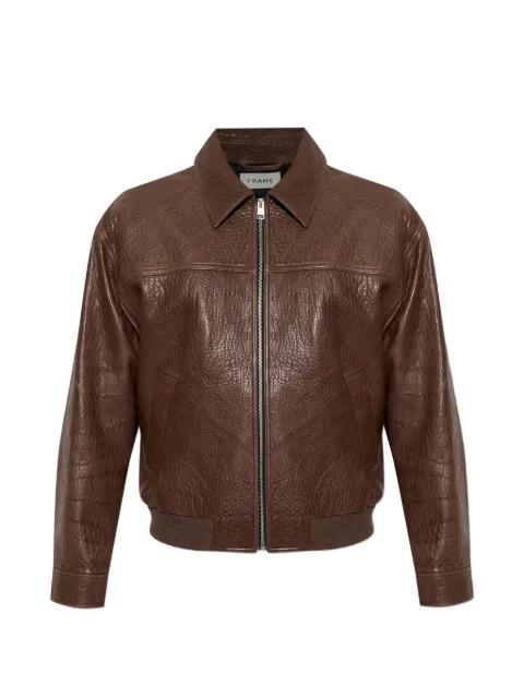 zip leather jacket by FRAME