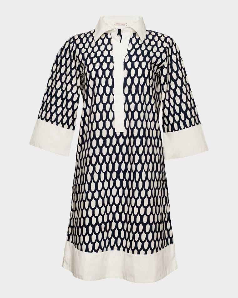 Tracey Loop-Print Cotton Mini Dress by FRANCES VALENTINE