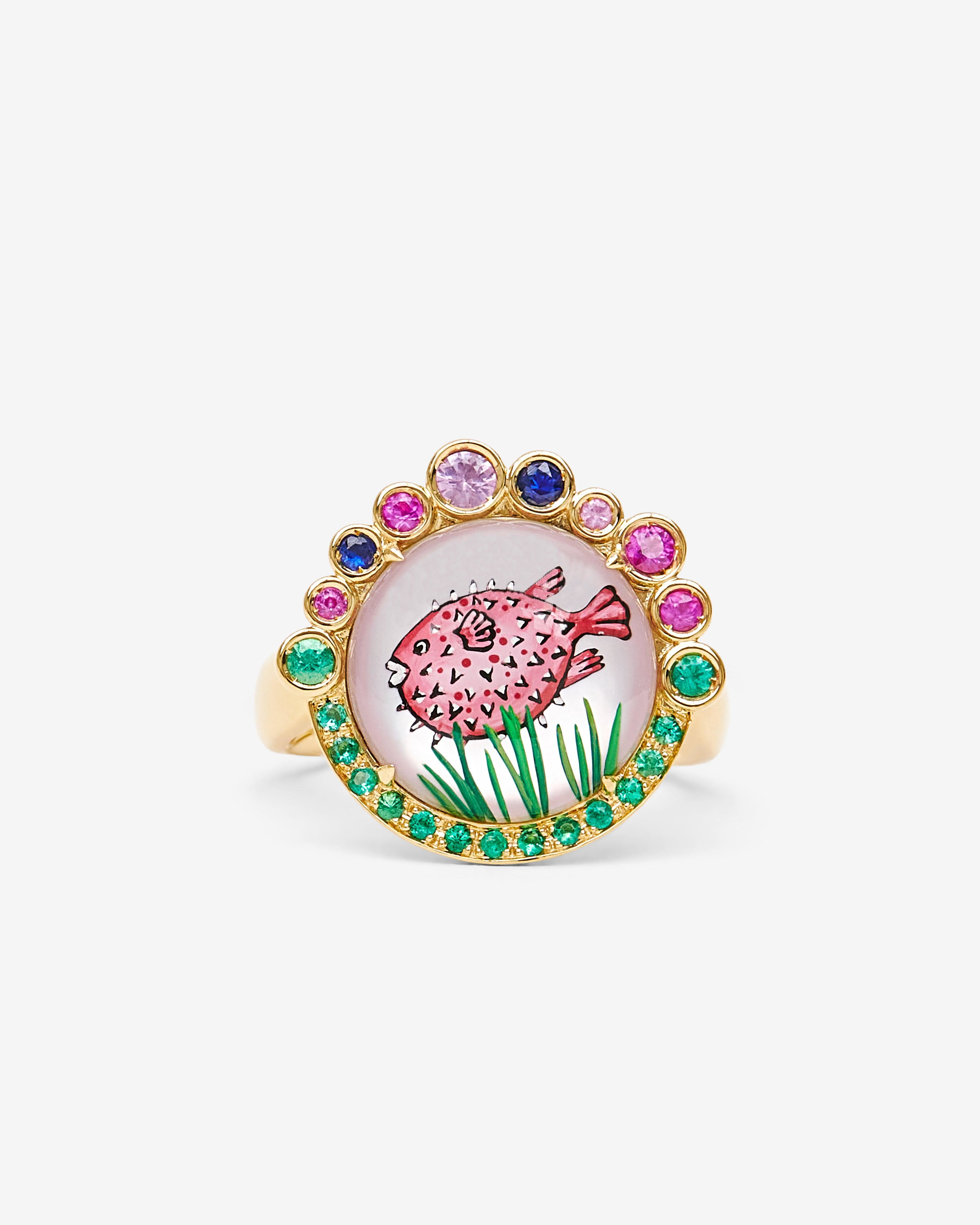 Francesca Villa - Puffer Fish Ring - (Yellow Gold) by FRANCESCA VILLA