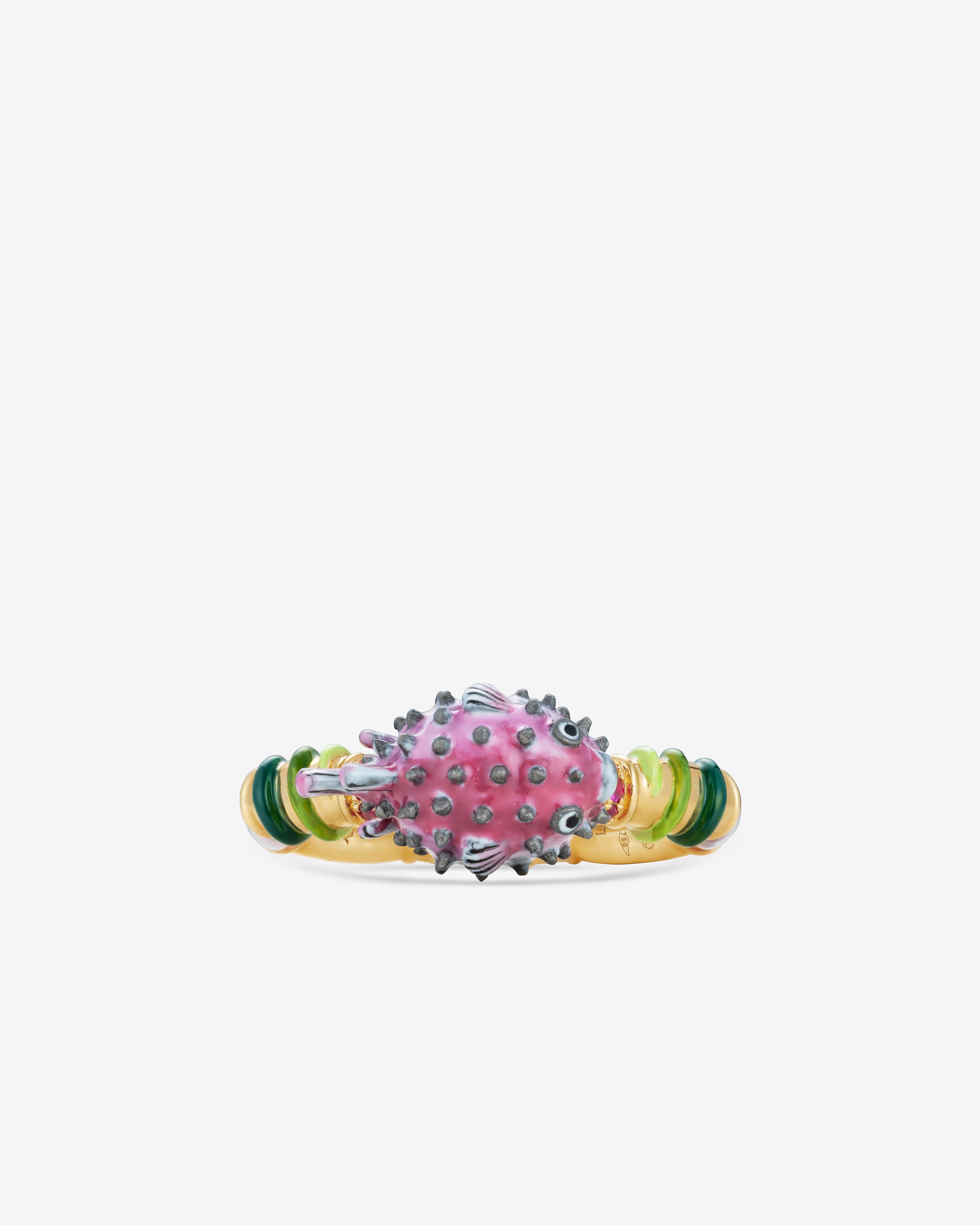 Francesca Villa  - Swimming Puffer Fish Ring  -  (Multi) by FRANCESCA VILLA