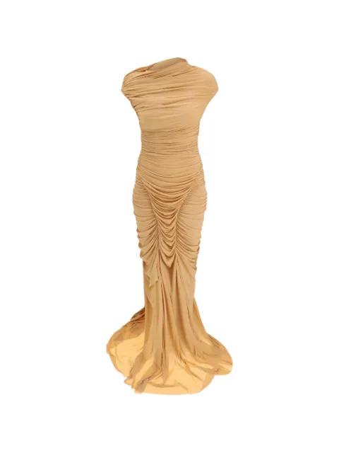 draped asymmetric maxi dress by FRANCESCO MURANO
