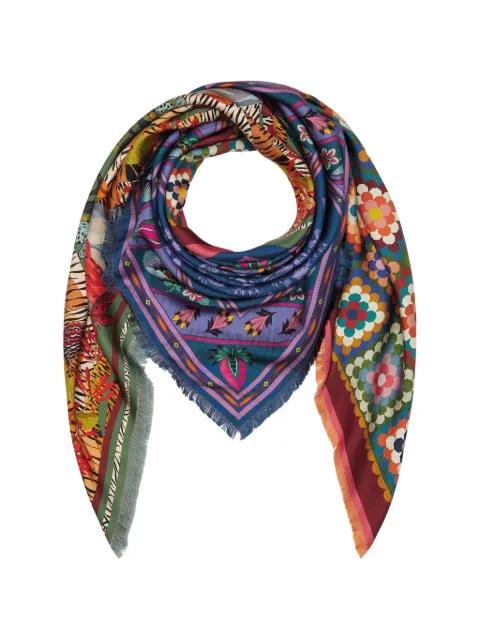 bordeaux floral-print scarf by FRANCO FERRARI