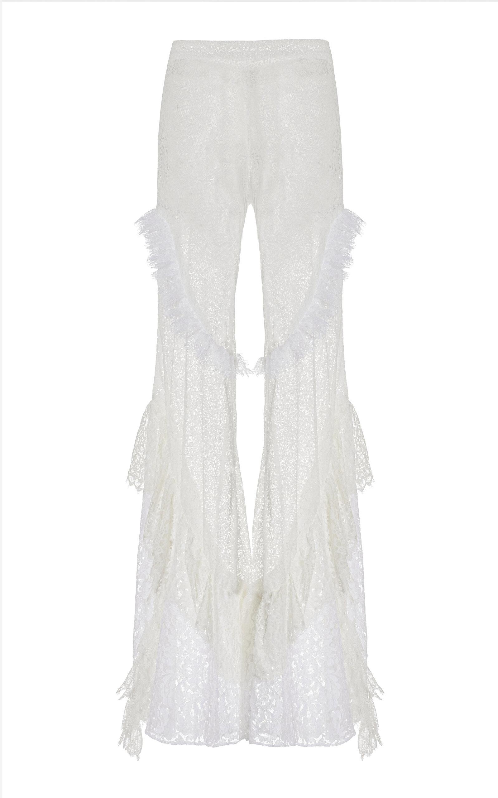 FRANÇOISE Exclusive Carine Ruffled Lace Flared Pants - Moda Operandi by FRANCOISE