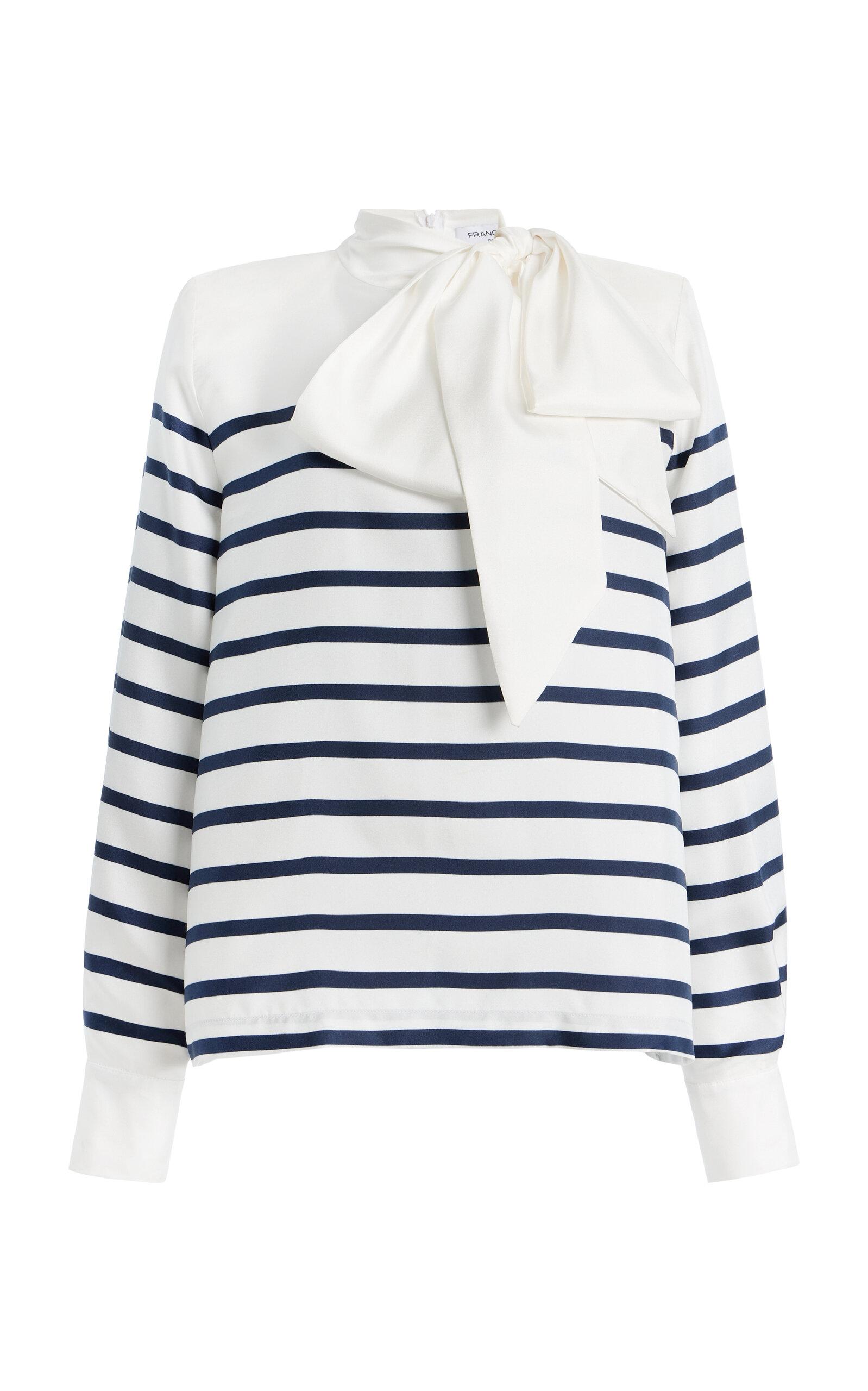 FRANÇOISE Johanna Striped Silk Top - Moda Operandi by FRANCOISE