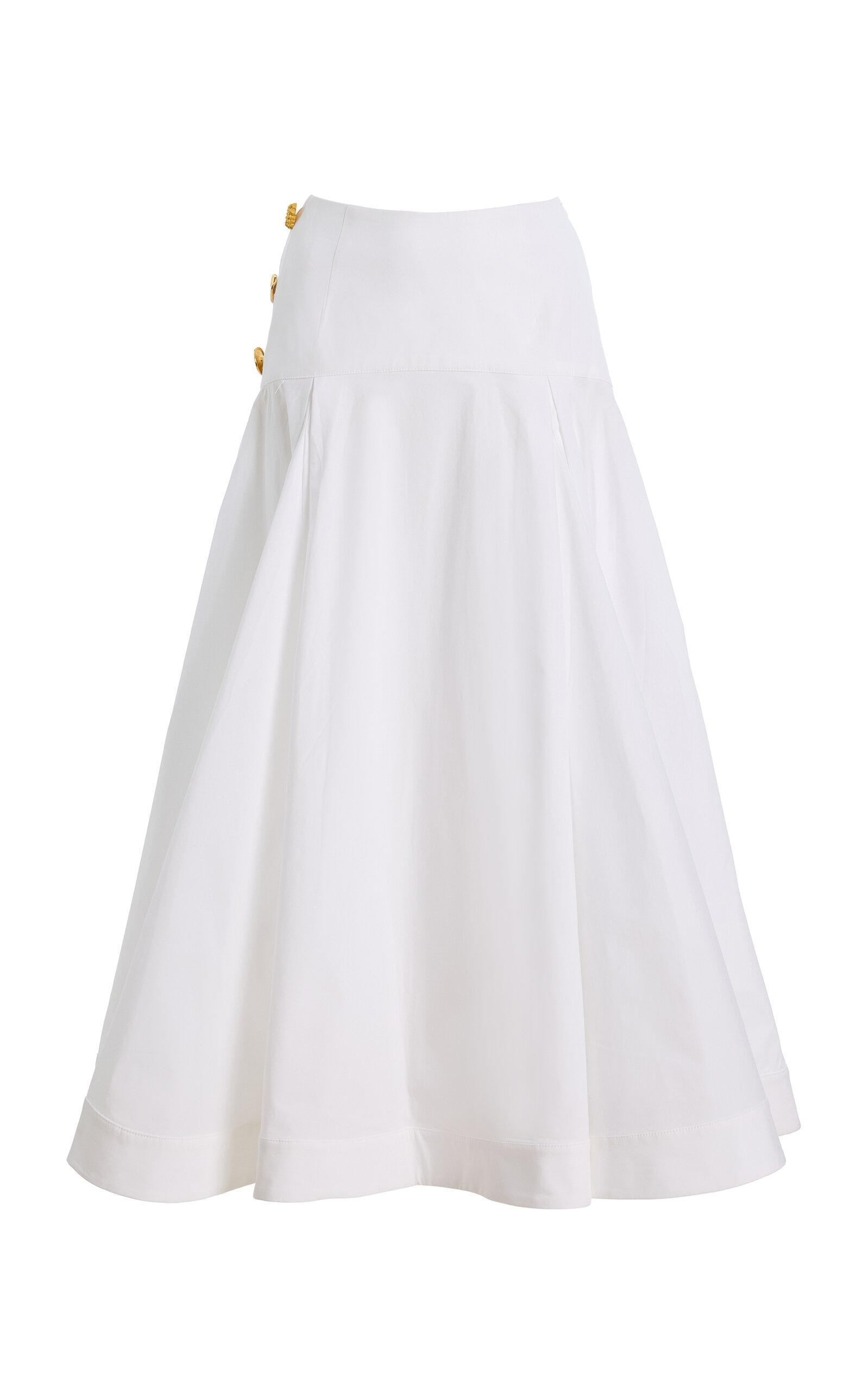 FRANÇOISE Tallulah Ruffled Cotton Midi Skirt - Moda Operandi by FRANCOISE