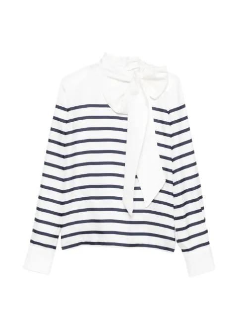 stripe bow blouse by FRANCOISE