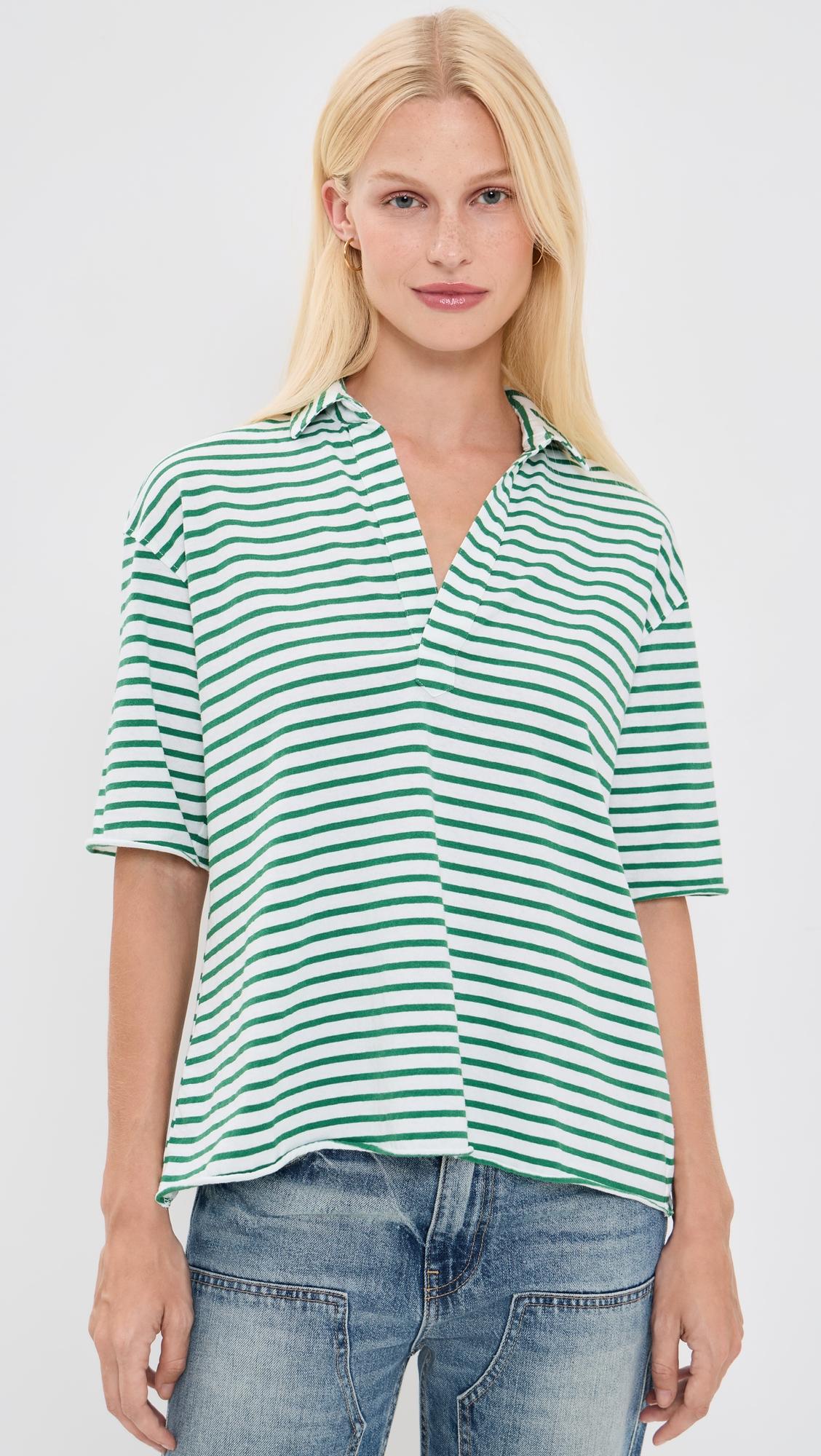 Patty Popover Short Sleeve Henley by FRANK & EILEEN