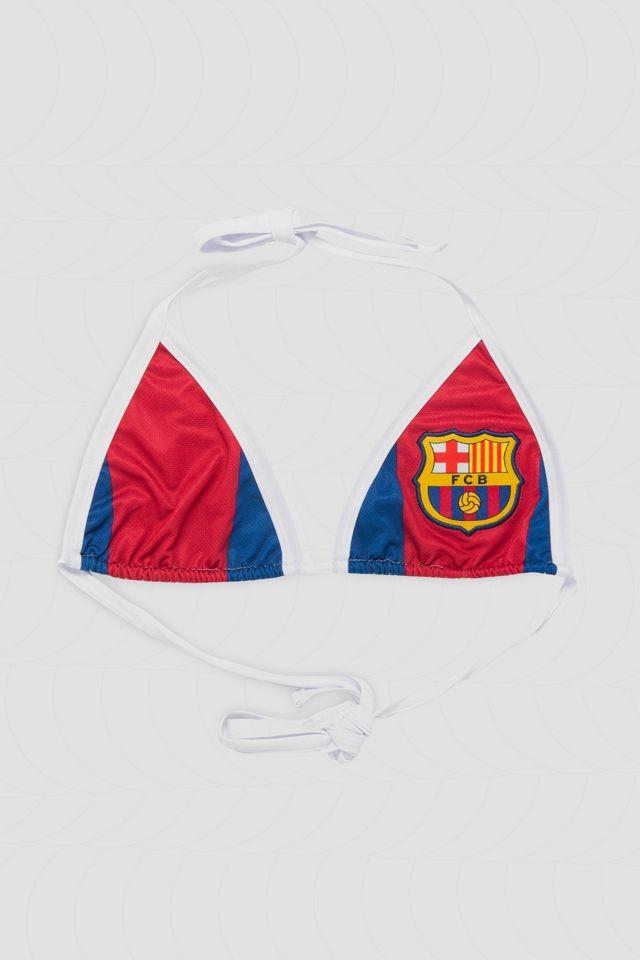 Frankie Collective Rework Barcelona Soccer Jersey Triangle Top by FRANKIE COLLECTIVE