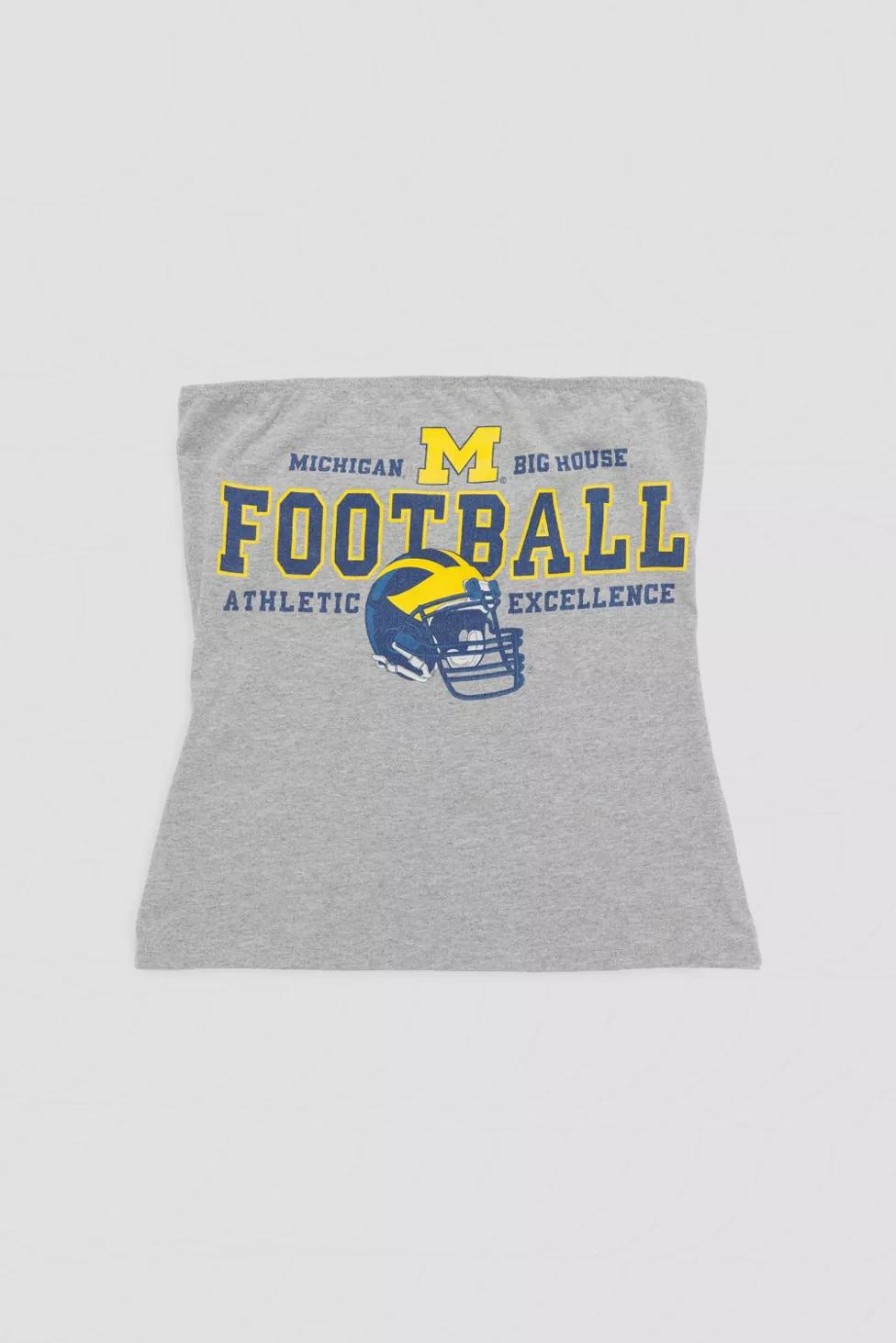Frankie Collective Rework Michigan Wolverines Football Tube Top by FRANKIE COLLECTIVE