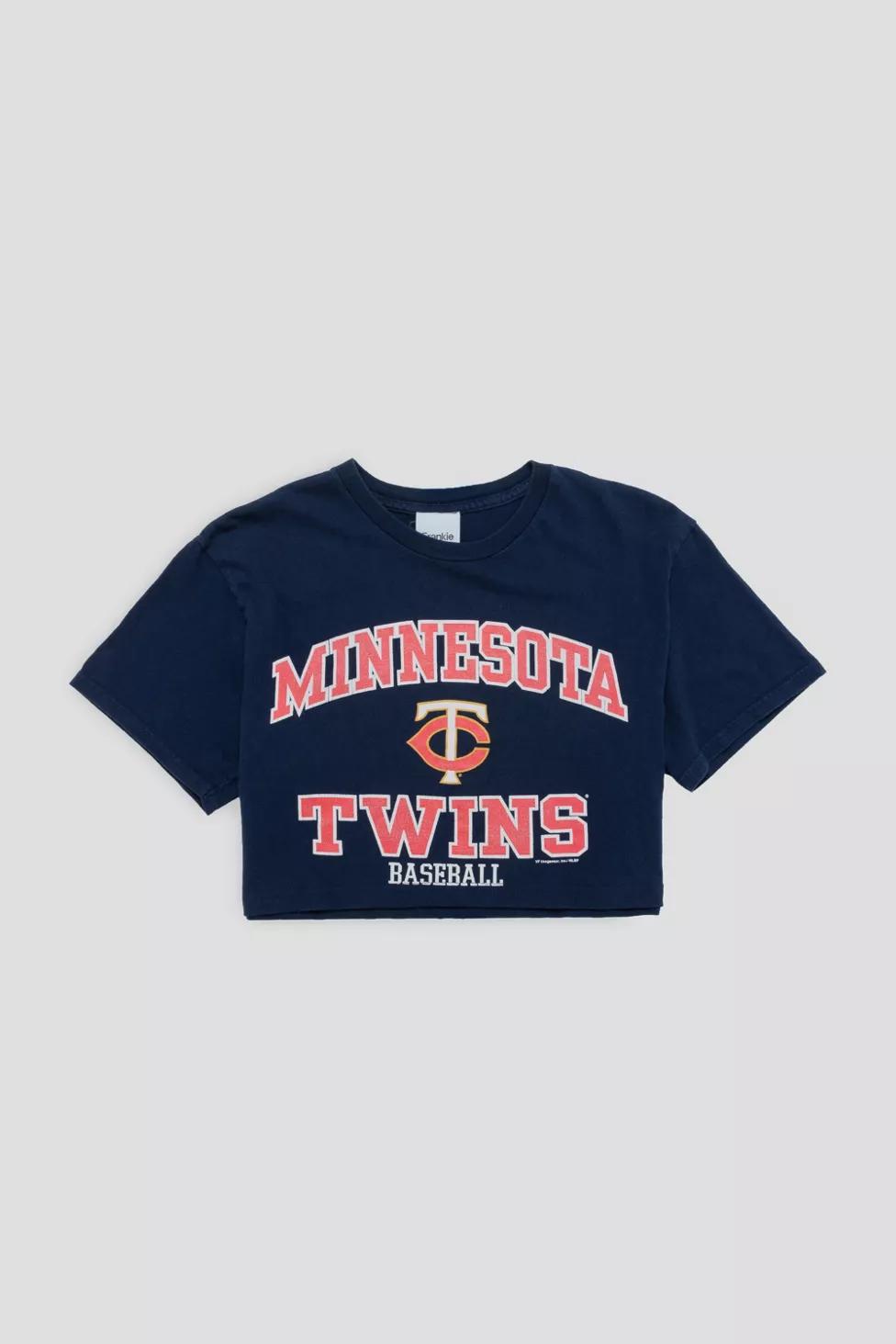 Frankie Collective Rework Minnesota Twins Baseball Graphic Crop Tee by FRANKIE COLLECTIVE