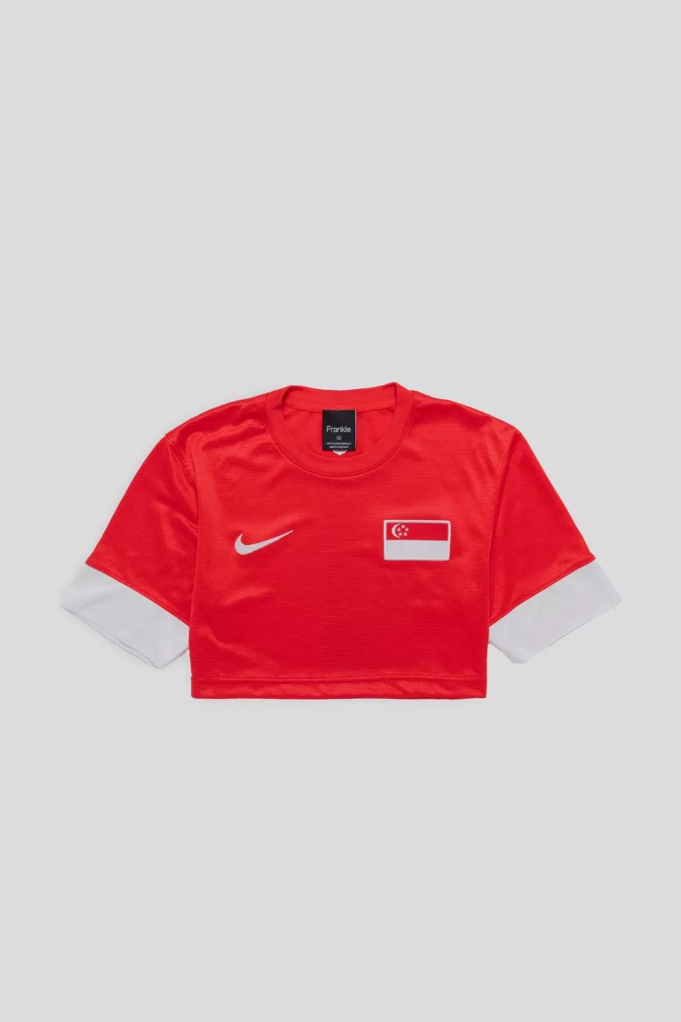 Frankie Collective Rework Singapore Team Soccer Crop Jersey by FRANKIE COLLECTIVE
