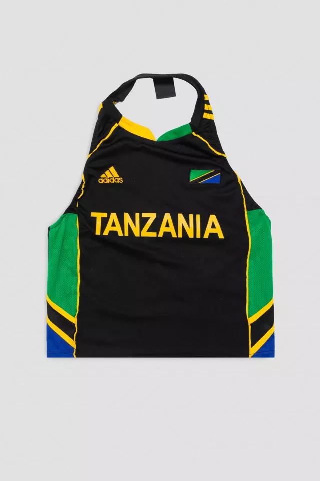 Frankie Collective Rework Tanzania Soccer Jersey Halter Top by FRANKIE COLLECTIVE