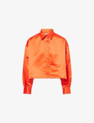 Arlen Boxy Satin Shirt by FRANKIE SHOP