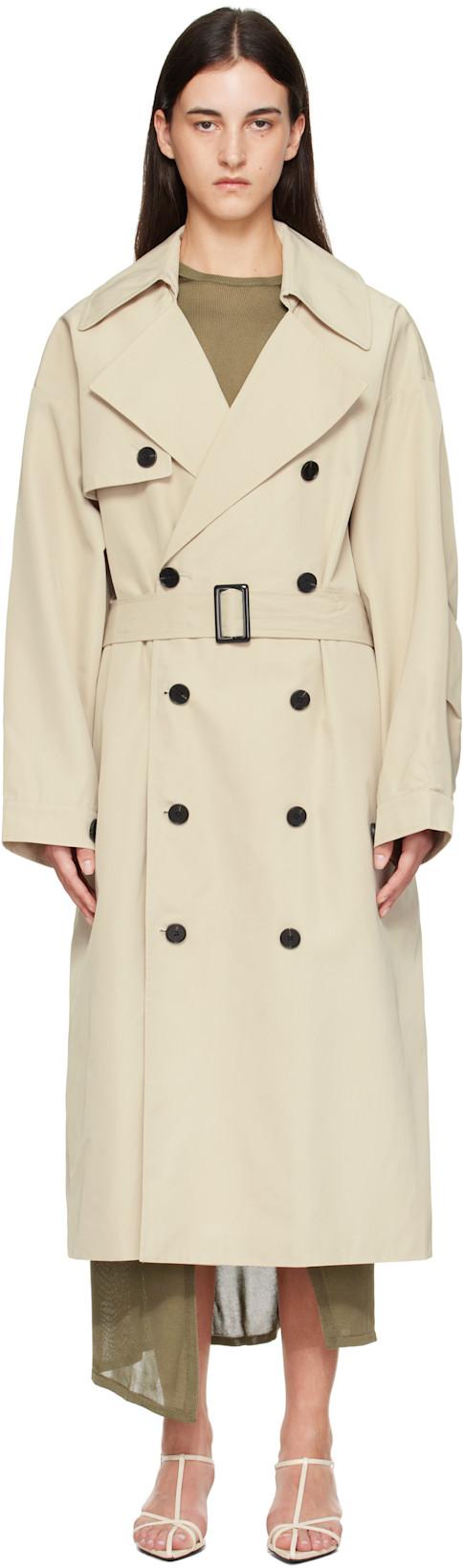 Beige Mavis Oversized Trench Coat by FRANKIE SHOP