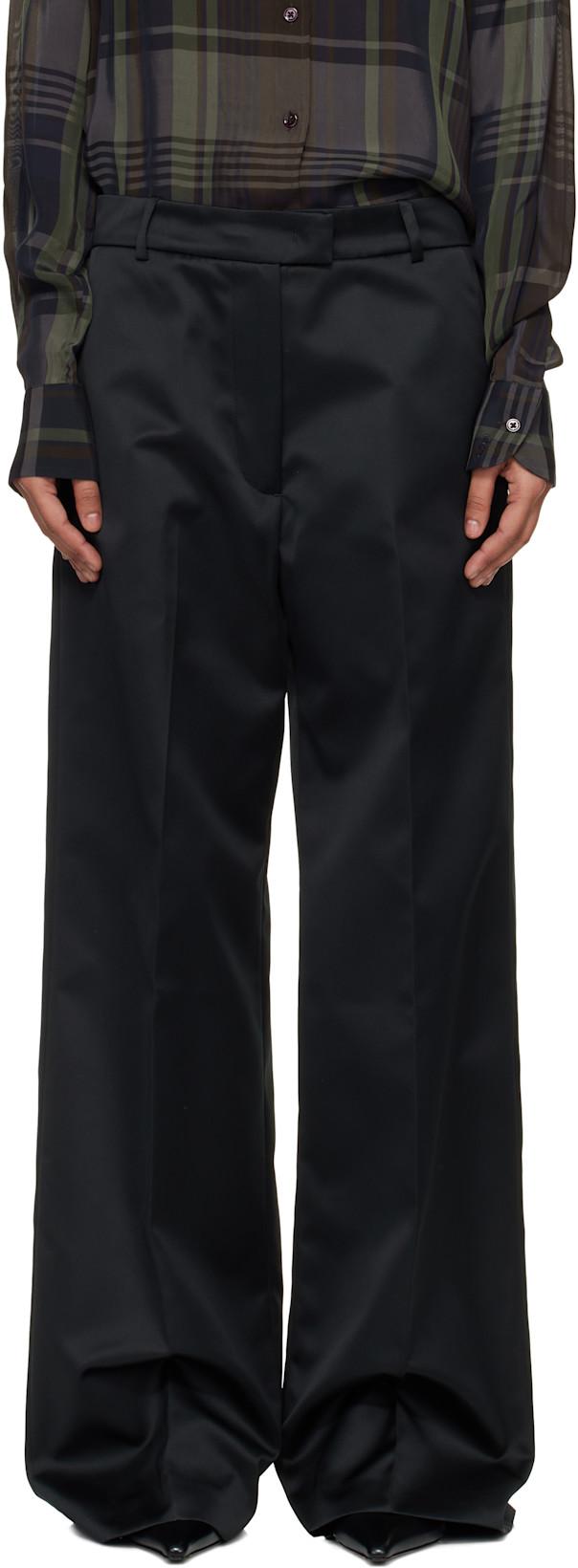 Black Brickell Satin Trousers by FRANKIE SHOP