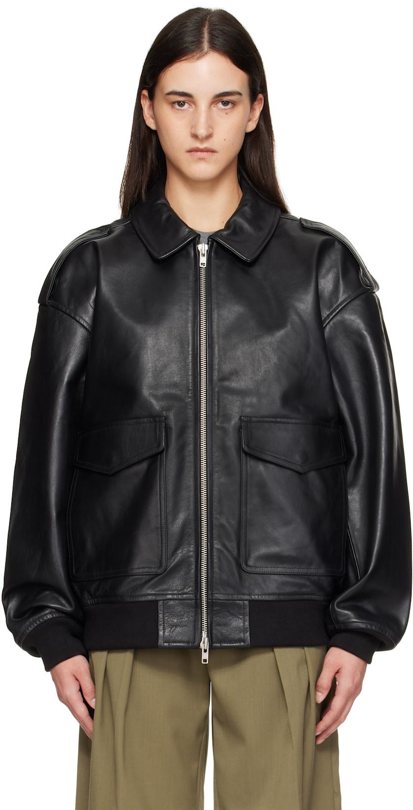 Black Viper Leather Jacket by FRANKIE SHOP