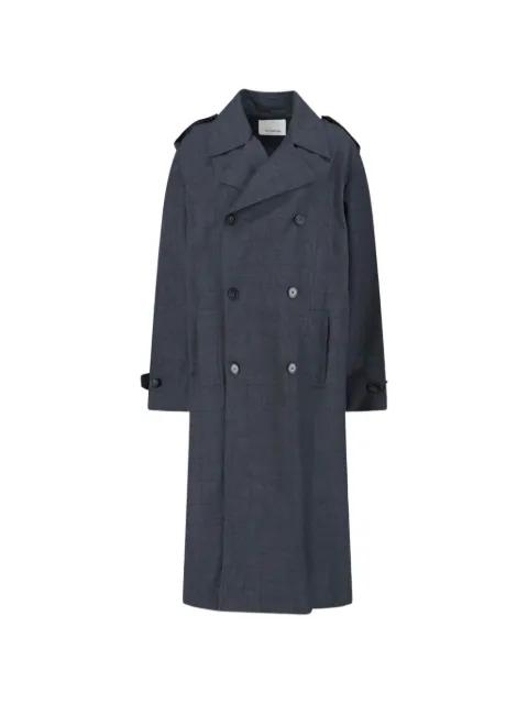 Bleecker double-breasted plaid trench coat by FRANKIE SHOP