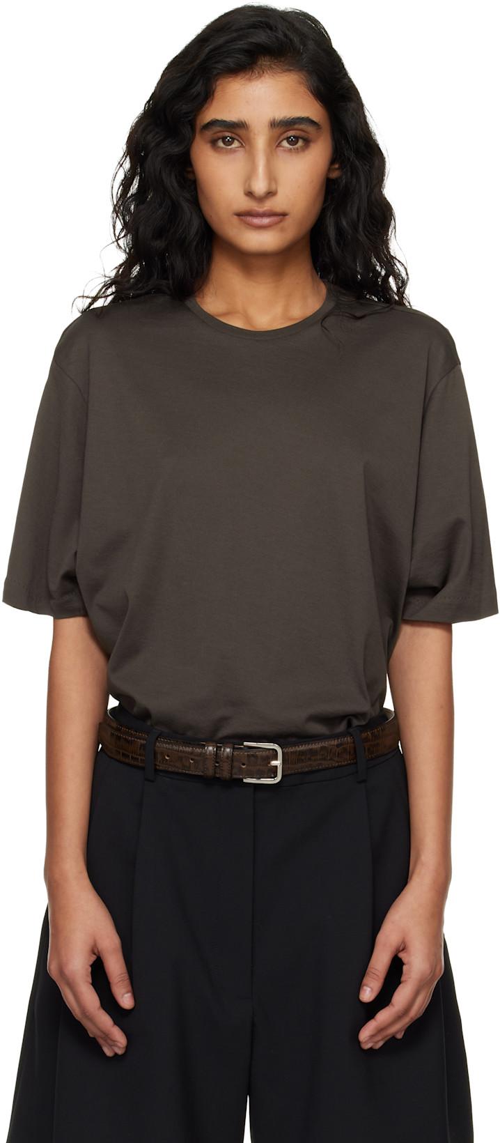 Brown Harper Soft Organic T-shirt by FRANKIE SHOP