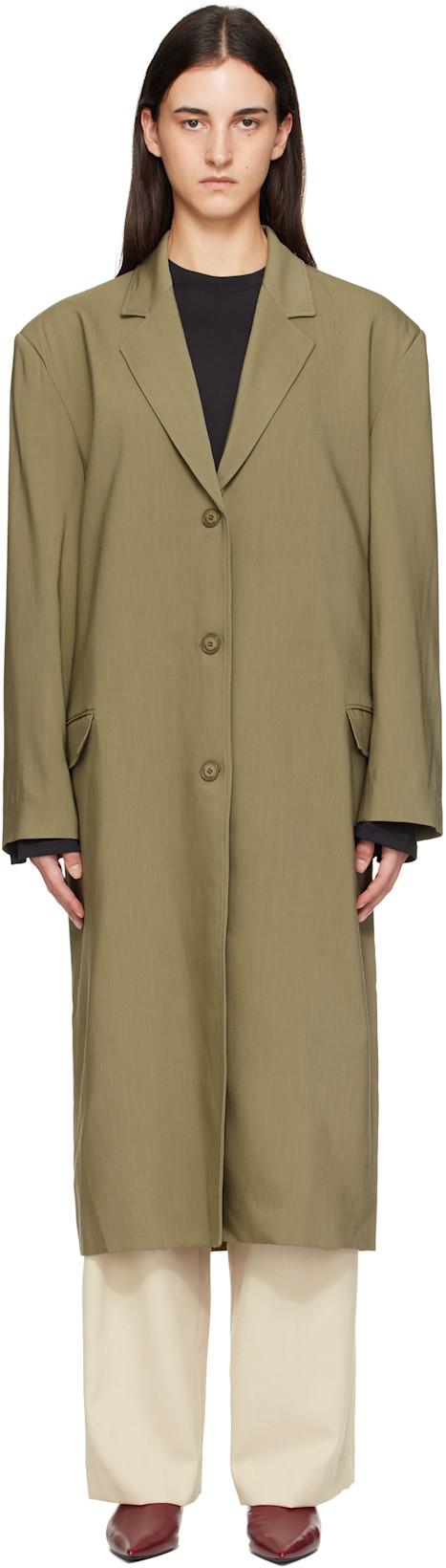 Khaki Tribeca Long Coat by FRANKIE SHOP