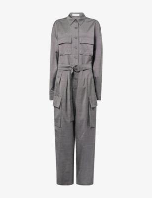 Linda Belted Wool-Blend Jumpsuit by FRANKIE SHOP