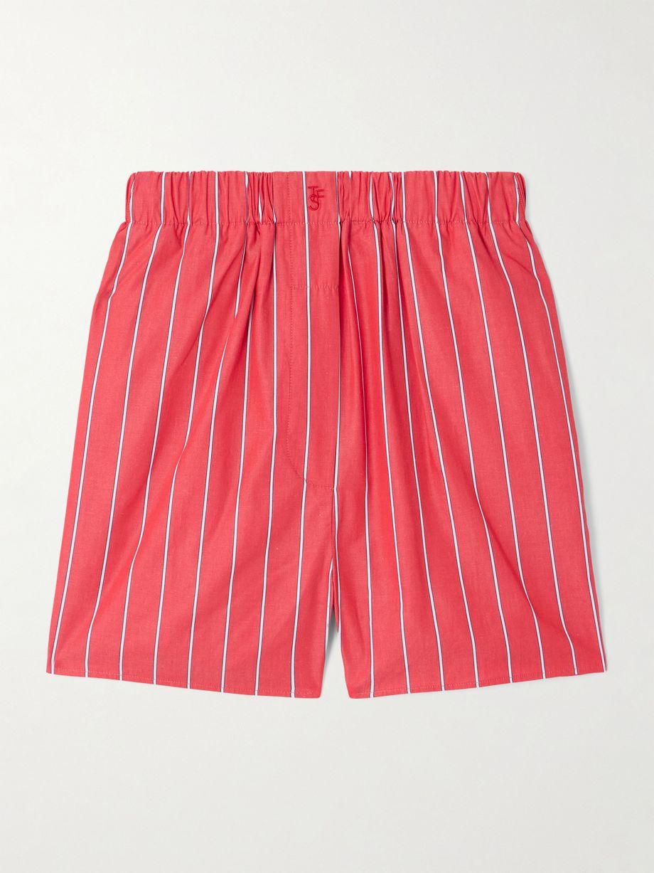Lui striped cotton-poplin shorts by FRANKIE SHOP