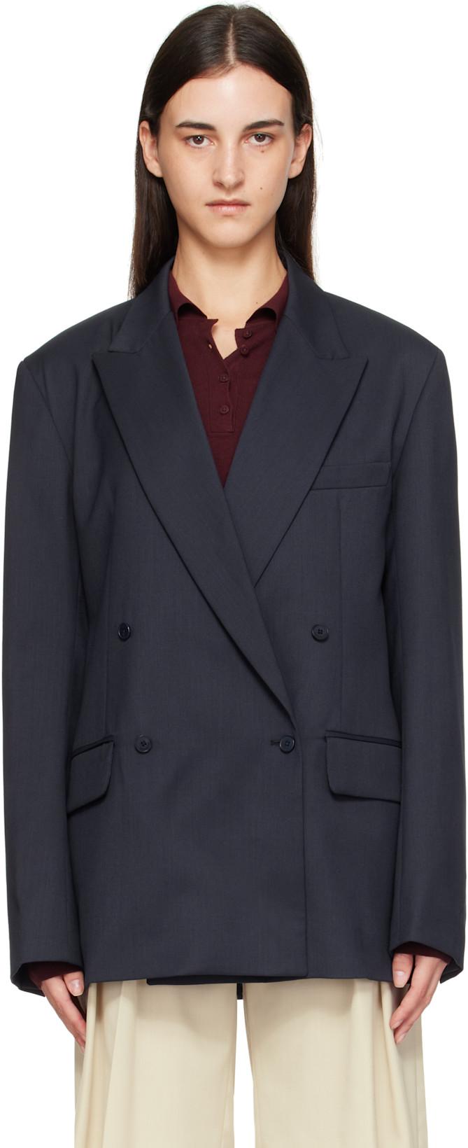 Navy Newark Double Breasted Blazer by FRANKIE SHOP