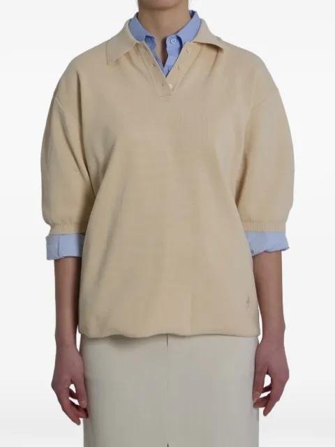 Nola puff-sleeve polo shirt by FRANKIE SHOP